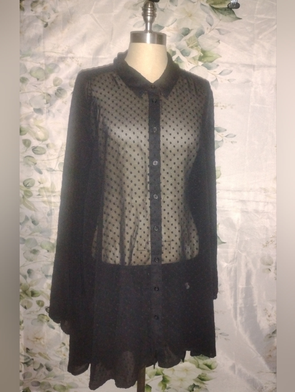 5For$12 Lane Bryant Polka Dot Button-Down Blouse